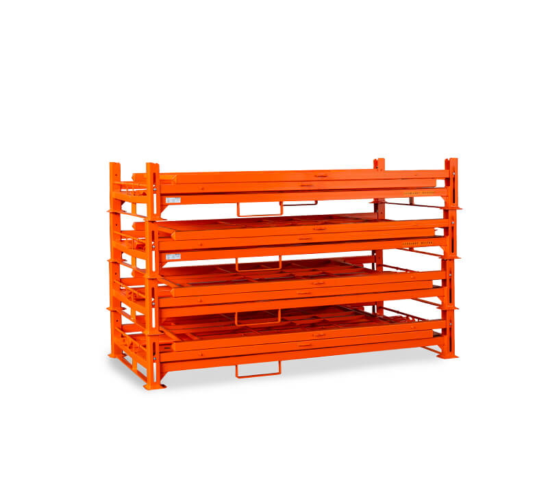 klappbare und stapelbare Gestelle zur Überbrückung saisonaler Schwankungen